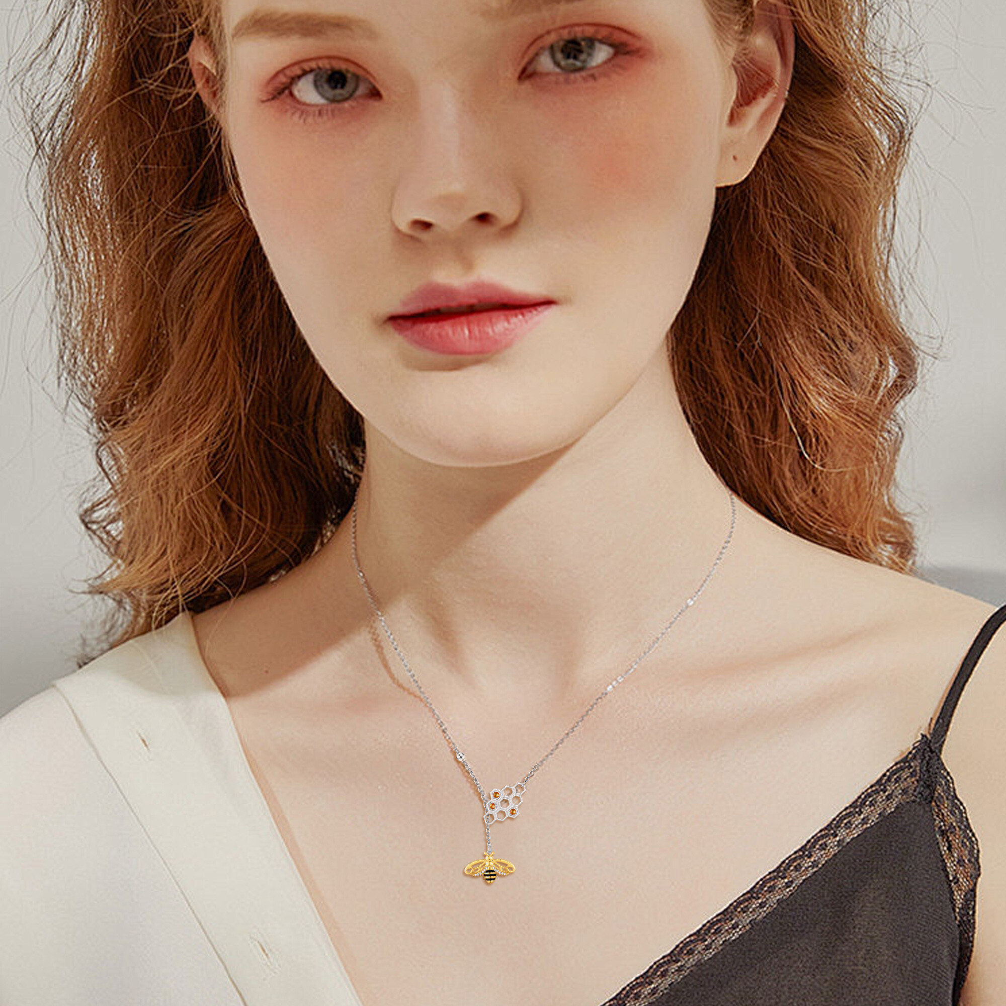 925 Sterling Silver Bee Necklace, Unisex